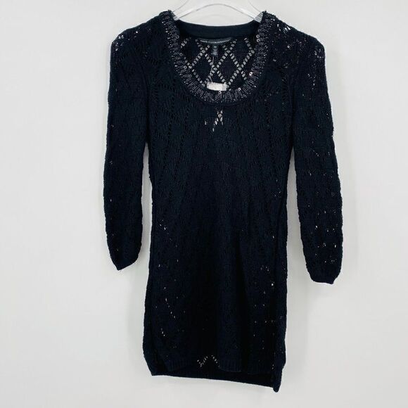 White House Black Market Sweaters - NEW WHBM Size XS 3/4 Sleeve Open Knit Embellished Tunic Sweater Top